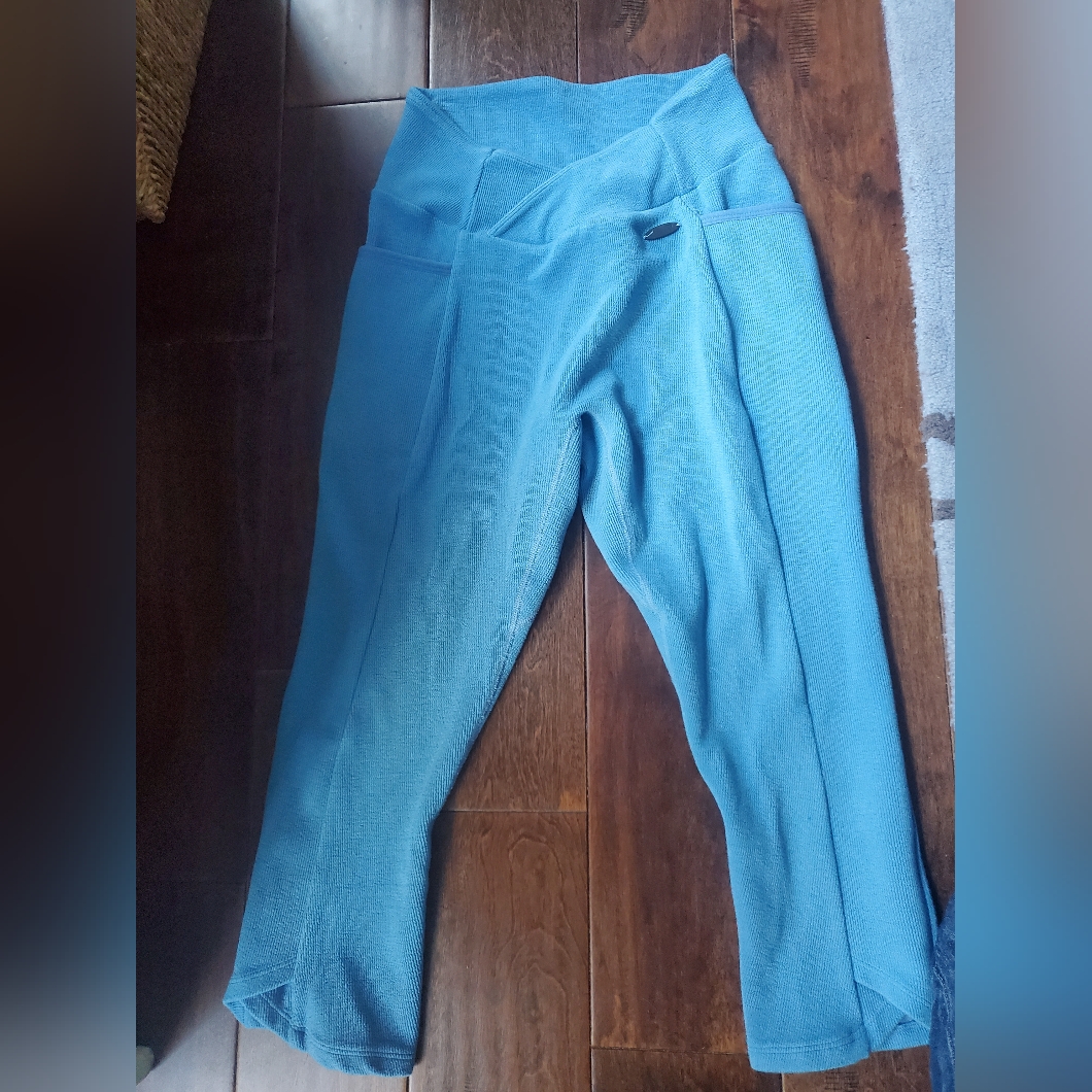 Gymshark Poise Crossover Ribbed Crop Cotton Leggings Size Small